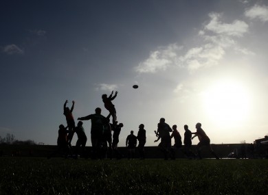The Munster pack practice their lineouts during Tuesday's training session.