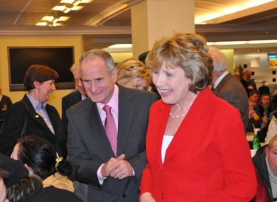 Mary and Martin McAleese chatting to guests at the 2010 'Eric's Party' hosted by the Dublin Lions Club for homeless people.
