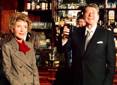 President Reagan and his wife Nancy during their 1984 trip to Ireland.