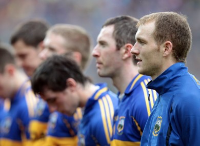 Lar Corbett (far right) with his Tipperary team-mates ahead of last year's All-Ireland senior hurling championship final.