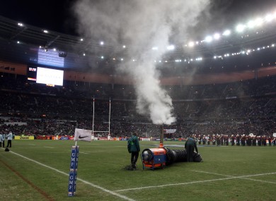 Last-minute efforts to heat the Stade de France pitch on Saturday were unsuccessful.