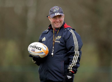 Munster coach Tony McGahan at squad training at Cork IT yesterday.