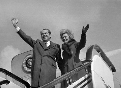 President Nixon and US first lady Pat Nixon.