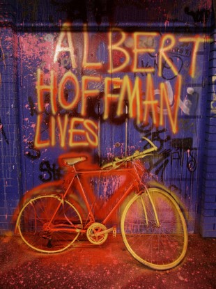 A tribute to the founder of LSD, Albert Hoffman, in London.