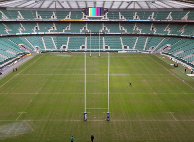 Jonathan Sexton during kicking practice at Twickenham in 2010.
