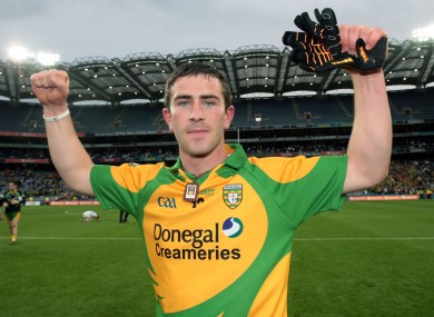 The forward celebrating Donegal's win over Kildare in the All-Ireland quarter-final last year.