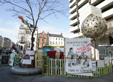 The Occupy Dame Street camp