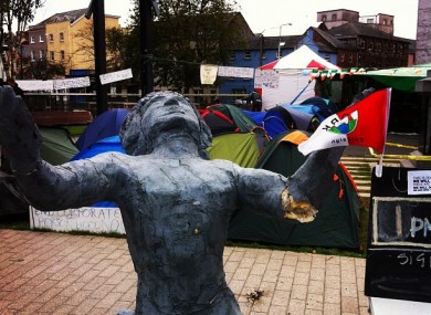 The camp at Occupy Cork last October