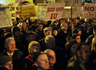 A protest outside Leinster House last month.