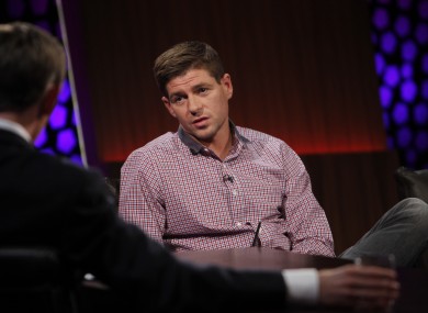 Gerrard talks to presenter Ryan Tubridy yesterday.