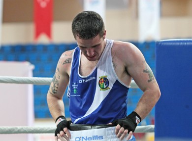 A dejected David Oliver Joyce following his defeat to Evaldas Petrauskas of Lithuania.