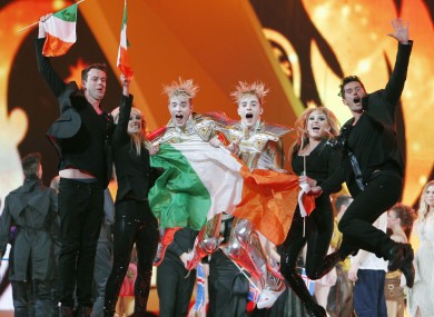 Jedward celebrating in Baku tonight.