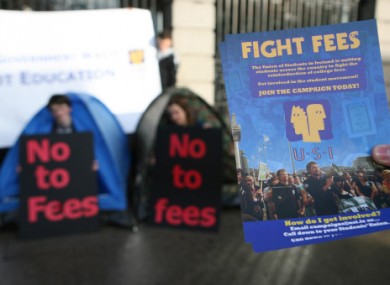 File photo of a USI 'no fees' protest.