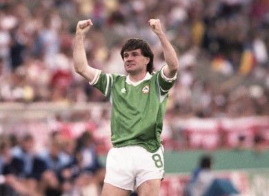 Houghton celebrates a famous moment in Irish sporting history.