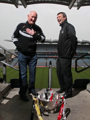 Kilkenny boss Brian Cody and Cork counterpart Jimmy Barry Murphy at Croke Park this week.