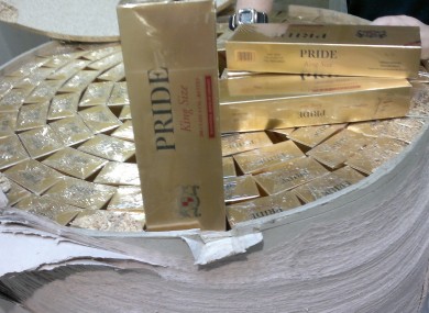 One brand of a number that were seized at Dublin Port today.