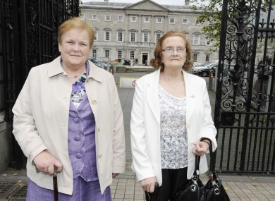 Margaret O'Dwyer, from Nenagh, Co Tipperary, and Catherine McKeever, of Ardee, Co Louth, who spoke to the Oireachtas Justice Committee today.