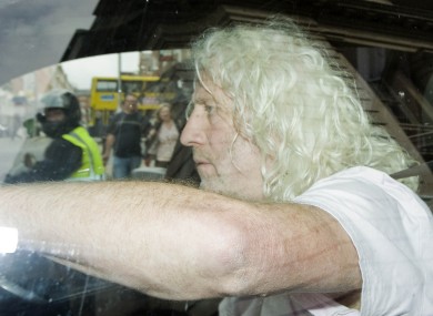 In the news for six days running, the under fire independent TD Mick Wallace leaving Leinster House this evening.