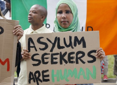 Asylum seekers protesting against planned capacity cuts at the Mosney accommodation centre in 2010.
