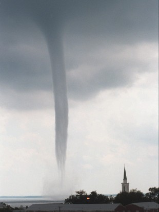 A rather dramatic-looking funnel cloud touching down on water (which technically makes it a sea spout) in Vancouver. See the video at the end of this article for a similar spout that formed off Bray this year.