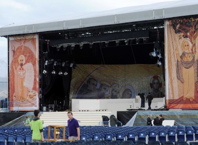 Preparations for the opening of the International Eucharistic Congress at the RDS