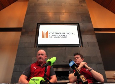 Ireland Head Coach Declan Kidney and Ireland Captain Brian O'Driscoll during the press conference.