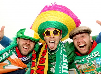 Ireland fans before the Spain game this week.