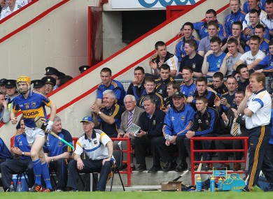 Tipperary boss Declan Ryan sends Lar Corbett into the action before half-time of yesterday's tie.