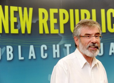 Gerry Adams a press conference announcing the decision this afternoon.