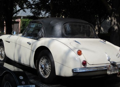 The stolen 1967 Austin-Healey is delivered to Robert Russell's house in Texas, 42 years after being stolen from him.