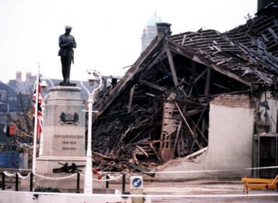 Scene of the IRA bombing in Enniskillen in 1987 which killed 11 people.