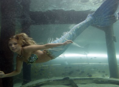 'Hanna the mermaid' at the Mermaid Lagoon at Sydney Aquarium. We think there might be something fishy about that 'tail'...