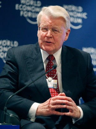 File photo of Grimsson at the World Economic Forum, Davos.