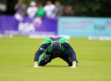 Ireland's Niall O'Brien reacts.