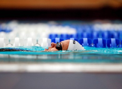 Gráinne Murphy trains at the National Aquatic Centre, Dublin ahead of her departure for the Olympics.