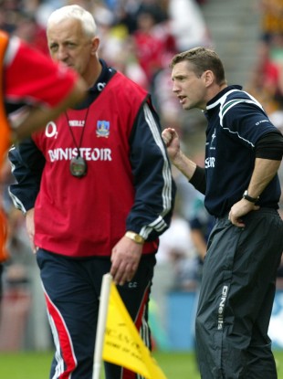 Kildare's Kieran McGeeney and Cork's Conor Counihan during their 2008 All-Ireland quarter-final clash.