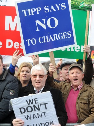 Anti-austerity march in February on O'Connell Street, Dublin.