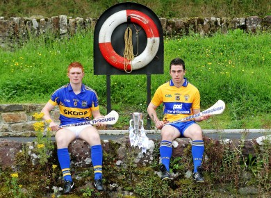 Tipperary's Jason Forde and Conor McGrath of Clare at yesterday's photocall ahead of the Bord Gais Energy Munster GAA Hurling Under 21 Championship Final.