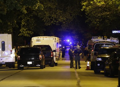 Police near the home of the suspect in the Sikh Temple of Wisconsin last night