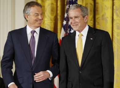 George W Bush and Tony Blair in Washington, 2009