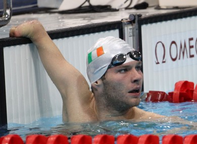 Ireland's Darragh McDonald during the men's 100m freestyle S6 heats at the Aquatic Centre.