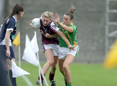 Galway's Sinead Burke with Louise Galvin of Kerry.
