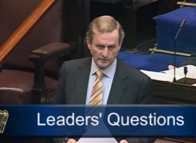 Enda Kenny in the Dáil this morning