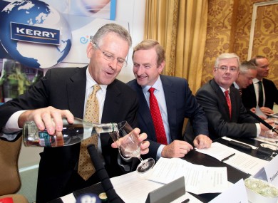 Taoiseach Enda Kenny with Kerry Group CEO Stan McCarthy at the announcement this morning