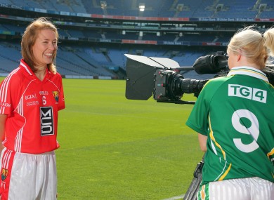 Rena Buckley of Cork with Bernie Breen of Kerry who contest the senior final, which will be shown in HD for the first time on TG4.