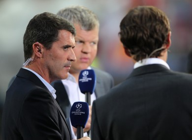 Manchester United captain Roy Keane speaks to Adrian Chiles and Gareth Southgate. File picture.