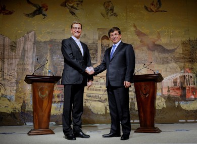 Guido Westerwelle with Ahmet Davutoglu last year.