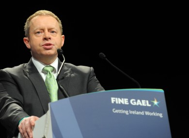 Ciarán Cannon speaking at the Fine Gael Ard Fheis earlier this year.