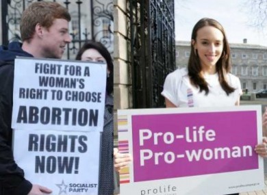 Two separate protests - one pro-choice and another anti-abortion - outside the Dáil this year.