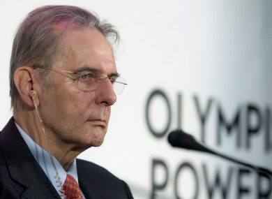 International Olympic Committee President Jacques Rogge listens to a question during a news conference at the start of a conference to promote Olympic values with the youth.